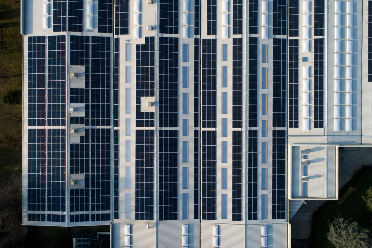solar panels on roofs